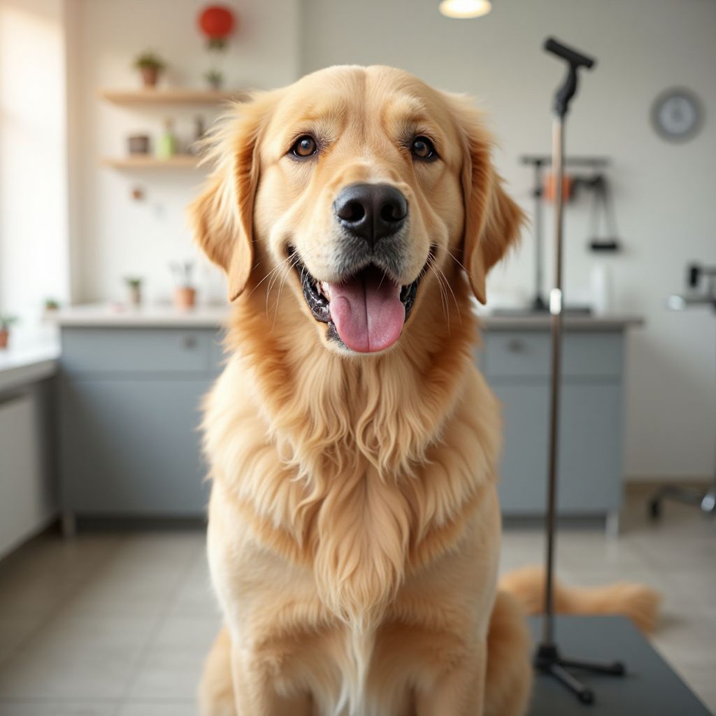Glücklicher Hund im Happy Dog Salon